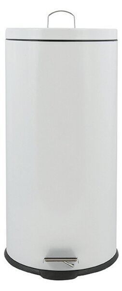 MSV pedálový odpadkový koš, bílá, ocel, 30 L