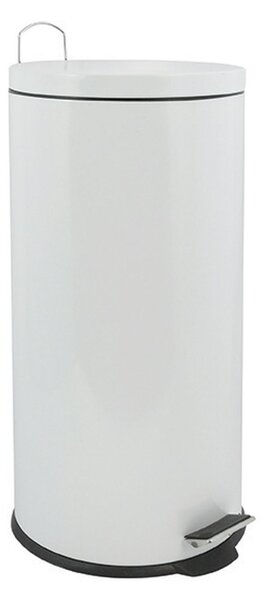 MSV pedálový odpadkový koš, bílá, ocel, 30 L