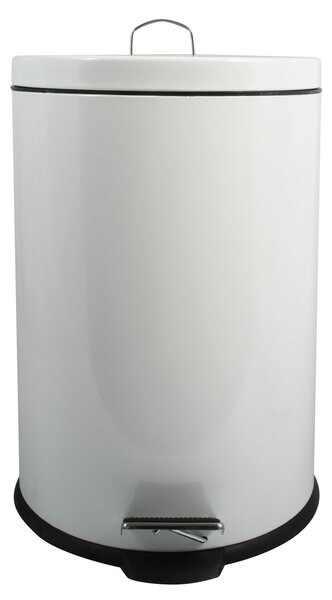 MSV pedálový odpadkový koš, bílá, ocel, 20 L