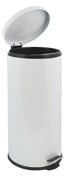 MSV pedálový odpadkový koš, bílá, ocel, 30 L