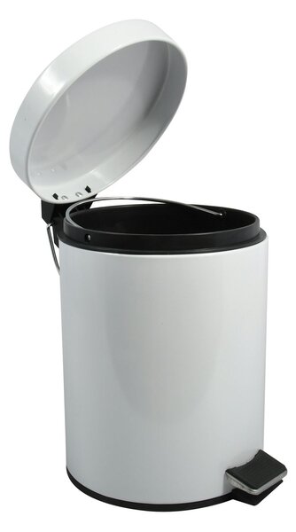MSV pedálový odpadkový koš UNIS, bílá ocel, 5 L