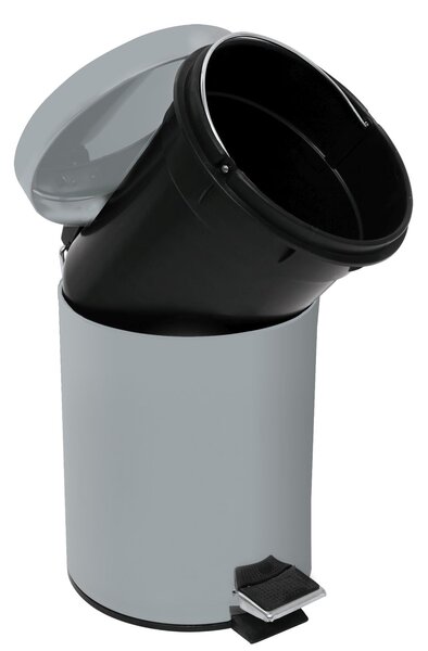 MSV pedálový odpadkový koš UNIS, světle šedá, ocel, 3 L