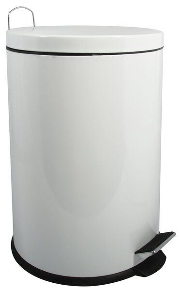 MSV pedálový odpadkový koš, bílá, ocel, 20 L