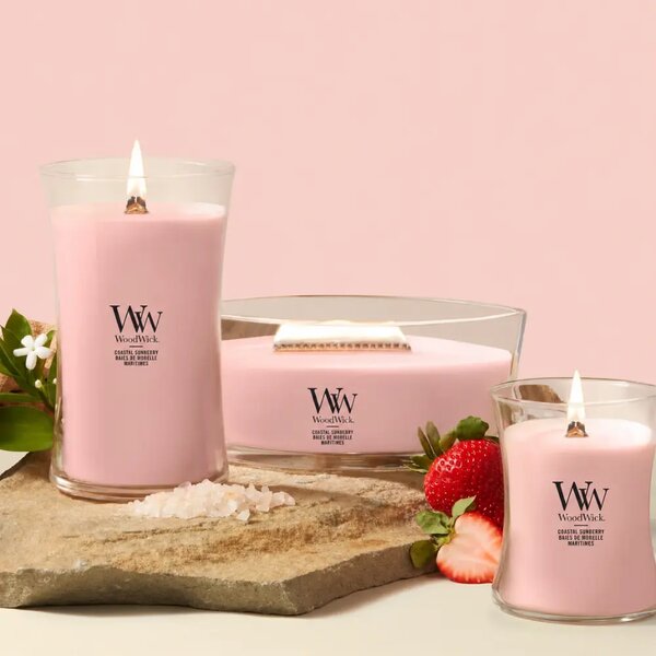 WoodWick Malá vonná svíčka WoodWick, Coastal Sunberry