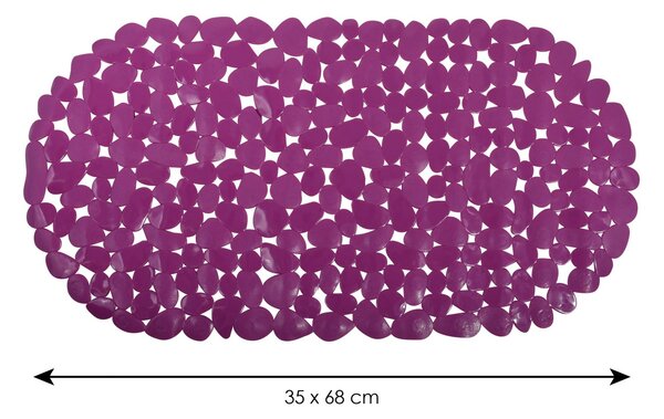 MSV protiskluzová podložka do vany GALETS, fialová, PVC, 35 x 68 cm