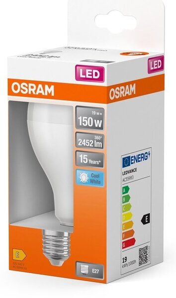 Matná LED žárovka E27 19 W STAR CLASSIC A, studená bílá