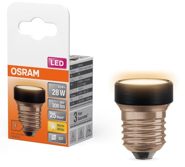 Plochá LED žárovka 3.5W E27 STAR, teplá bílá