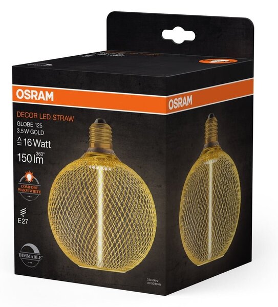 Slaměné LED stropní svítidlo E27 GLOBE, laditelná teplá bílá