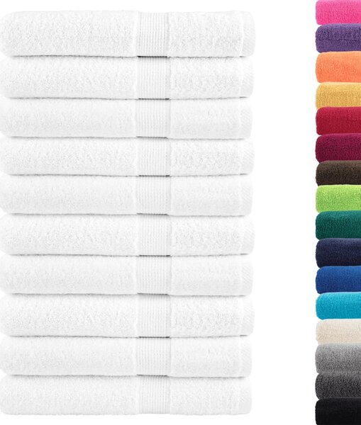 Prémiové saunové osušky SOLUND 10 ks bílé 80x200 cm 600 g/m²