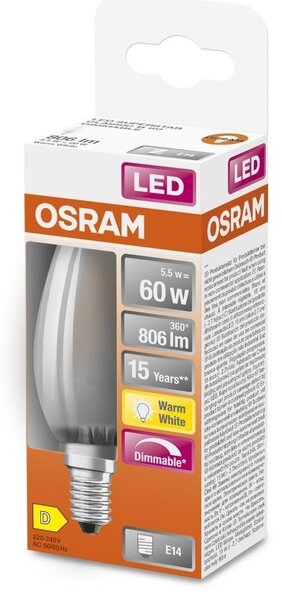 Matná LED stmívatelná žárovka 414 5,5 W CLASSIC B, teplá bílá