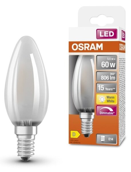 Matná LED stmívatelná žárovka 414 5,5 W CLASSIC B, teplá bílá