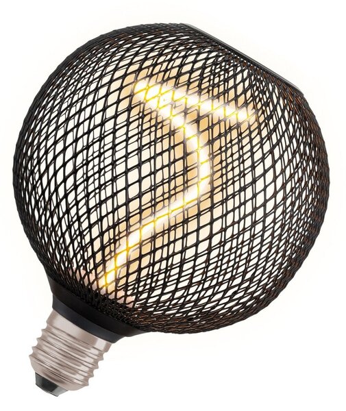 LED stropní světlo E27 GLOBE BLACK, laditelná teplá bílá