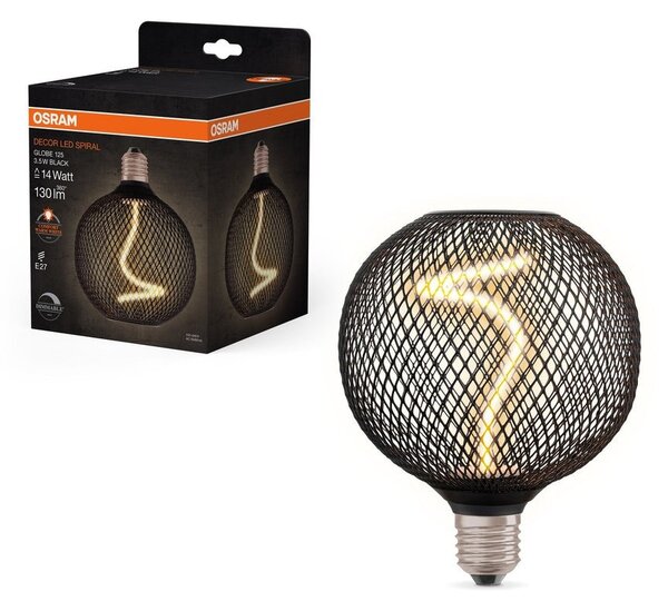 LED stropní světlo E27 GLOBE BLACK, laditelná teplá bílá