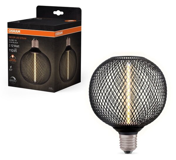 LED stropní světlo E27 BLACK GLOBE, laditelná teplá bílá