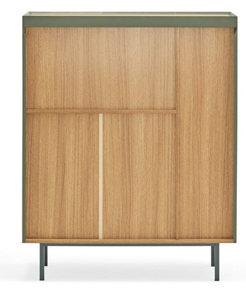 Zelená vysoká komoda v dekoru dubu 95x120 cm Arista – Teulat