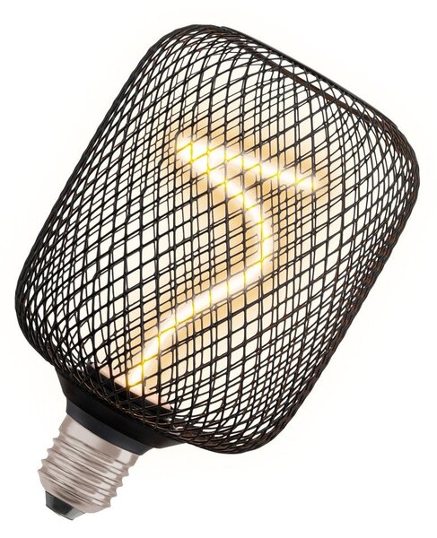 Spirálové LED stropní světlo E27 SQUARE BLACK, laditelná teplá bílá