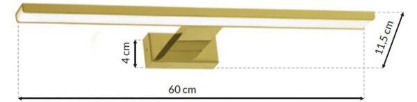 Nástěnné LED svítidlo Shine1, 1x LED 13,8w, 4000k, (60 cm), g