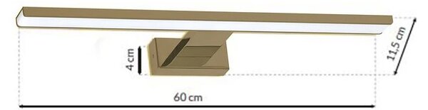Nástěnné LED svítidlo Shine1, 1x LED 13,8w, 4000k, (60 cm), c