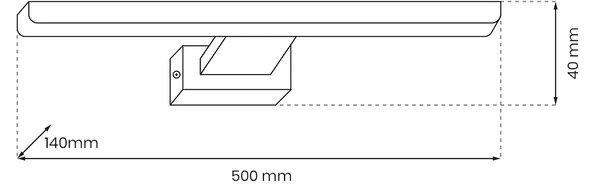 Nástěnné LED svítidlo Pinto, 1x LED 12w, 3000k, (50 cm), b