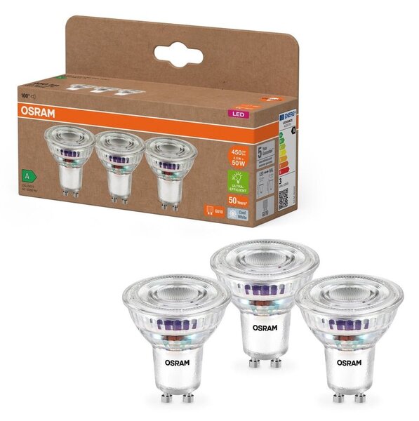 3 ks ultra účínná LED bodovka 2.5W GU10 PAR16, studená bílá