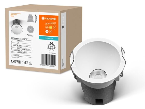 Bílé LED podhledové svítidlo 5 W SPOT 70mm, teplá bílá