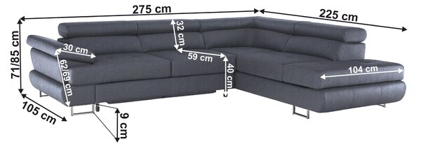 Sedací souprava s úložným prostorem Bolton (soro 97) (P)