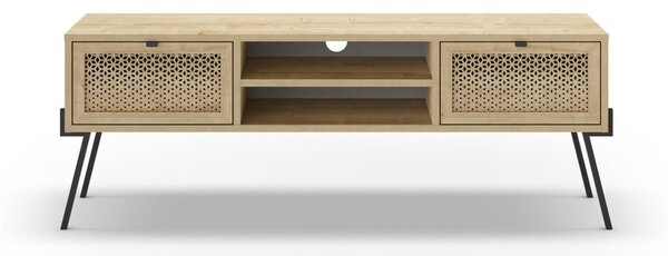 TV stolek v dekoru dubu v přírodní barvě 140x51 cm Ecrin – Marckeric