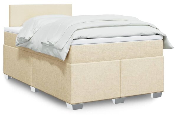 Box spring postel s matrací krémová 120x190 cm textil 3285825