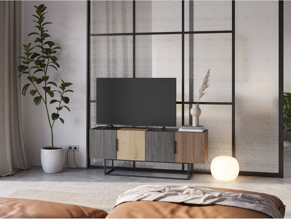 TV stolek v dekoru dubu v hnědo-přírodní barvě 140x55 cm Titan – Marckeric