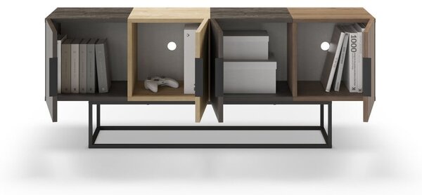 TV stolek v dekoru dubu v hnědo-přírodní barvě 140x55 cm Titan – Marckeric
