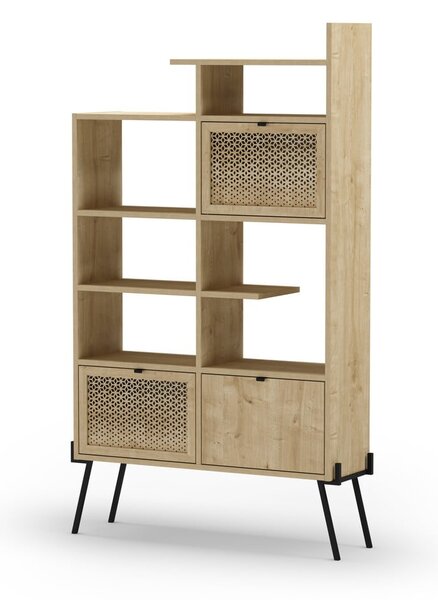 Knihovna v dekoru dubu v přírodní barvě 95x170 cm Ecrin – Marckeric