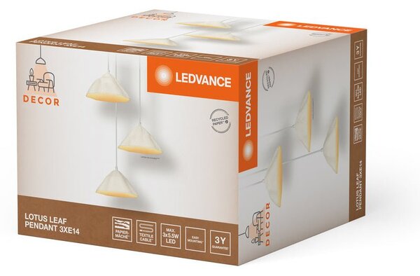 Lotusové stropní svítidlo 3 x E14 LEAF PENDANT
