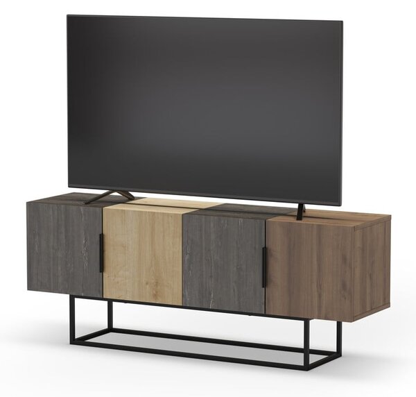 TV stolek v dekoru dubu v hnědo-přírodní barvě 140x55 cm Titan – Marckeric