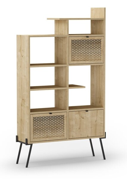 Knihovna v dekoru dubu v přírodní barvě 95x170 cm Ecrin – Marckeric