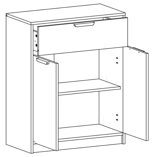 Komoda CANYON CN4 dub artisan/bílá