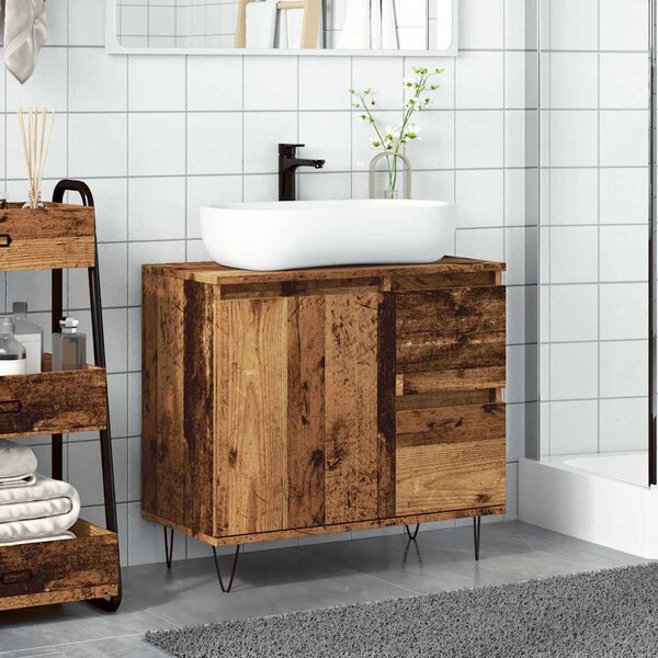 Koupelnová skříňka pod umyvadlo old wood 65x33x60 cm kompozit