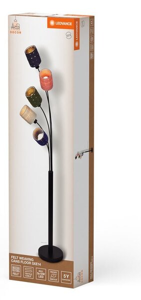 Dekorativní stojací lampa 5 x E14 FELT WEAVING CANS