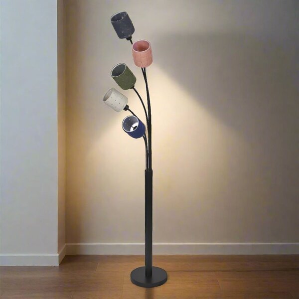 Dekorativní stojací lampa 5 x E14 FELT WEAVING CANS