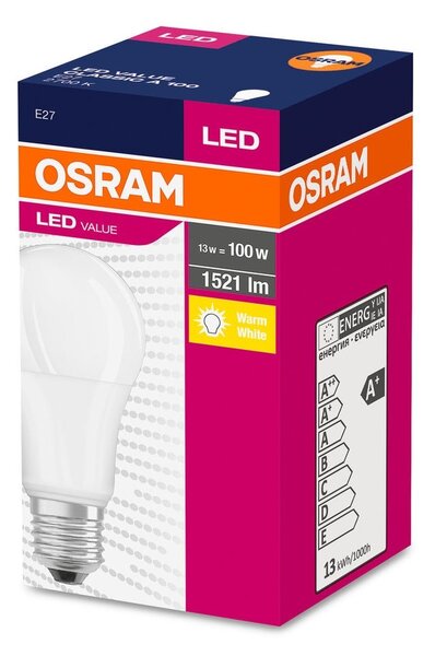 Matná LED žárovka E27 13 W 1521 lm CLASSIC A, teplá bílá