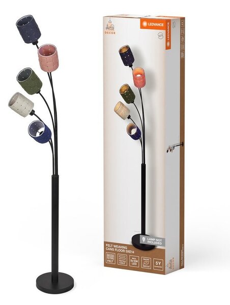 Dekorativní stojací lampa 5 x E14 FELT WEAVING CANS