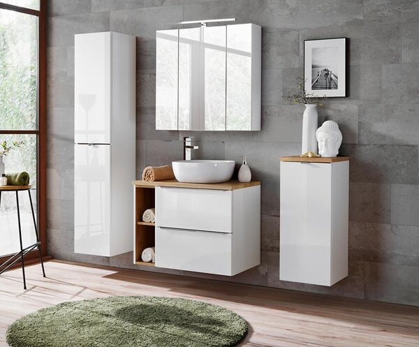 Koupelnový regál pod pracovní desku CAPRI WHITE 20cm