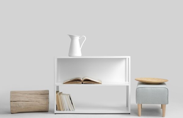Nordic Design Bílý kovový regál Hypper II 100 x 75 cm