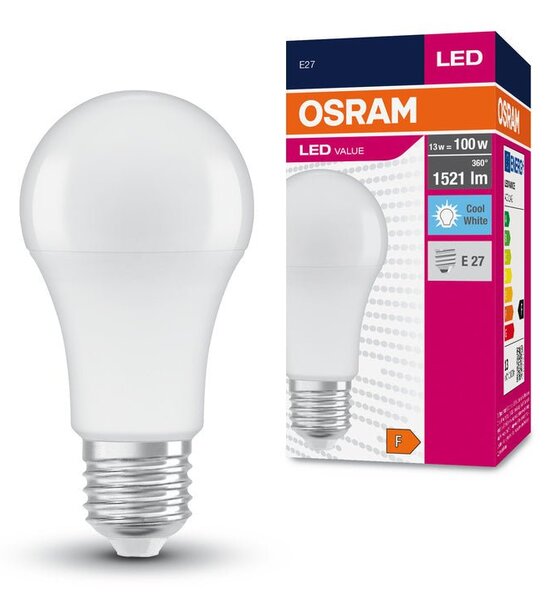 Matná LED žárovka E27 13 W CLASSIC A, studená bílá (100 W)