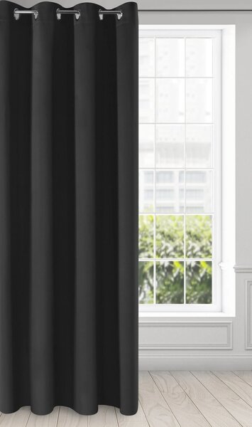ZATEMŇOVACÍ ZÁVĚS NA KROUŽCÍCH ADLEY 135X250 CM ČERNÁ BT