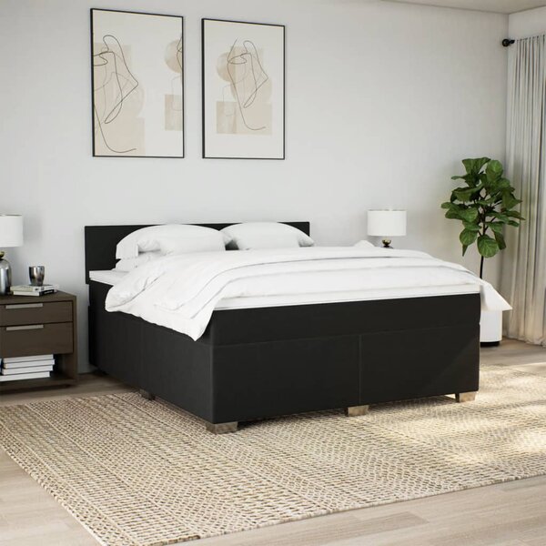 Box spring postel s matrací černá 180x200 cm textil 3285962