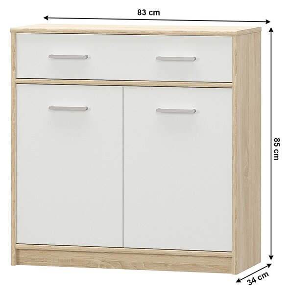 Komoda Thornham 2D1S (bílá)