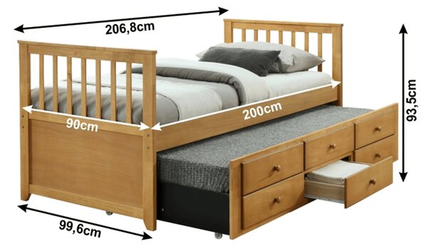 Jednolůžková postel 90 cm Austin (dub) (s roštem)