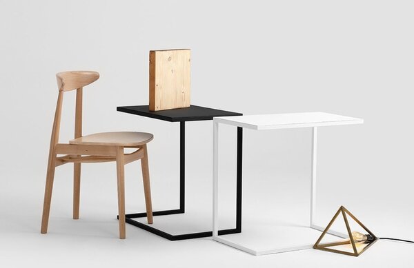 Nordic Design Černý kovový odkládací stolek Volme 60 cm