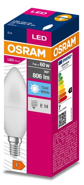 Matná LED žárovka E14 7.5 W CLASSIC B, studená bílá