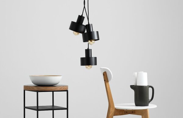 Nordic Design Černé kovové závěsné světlo Mayen 3